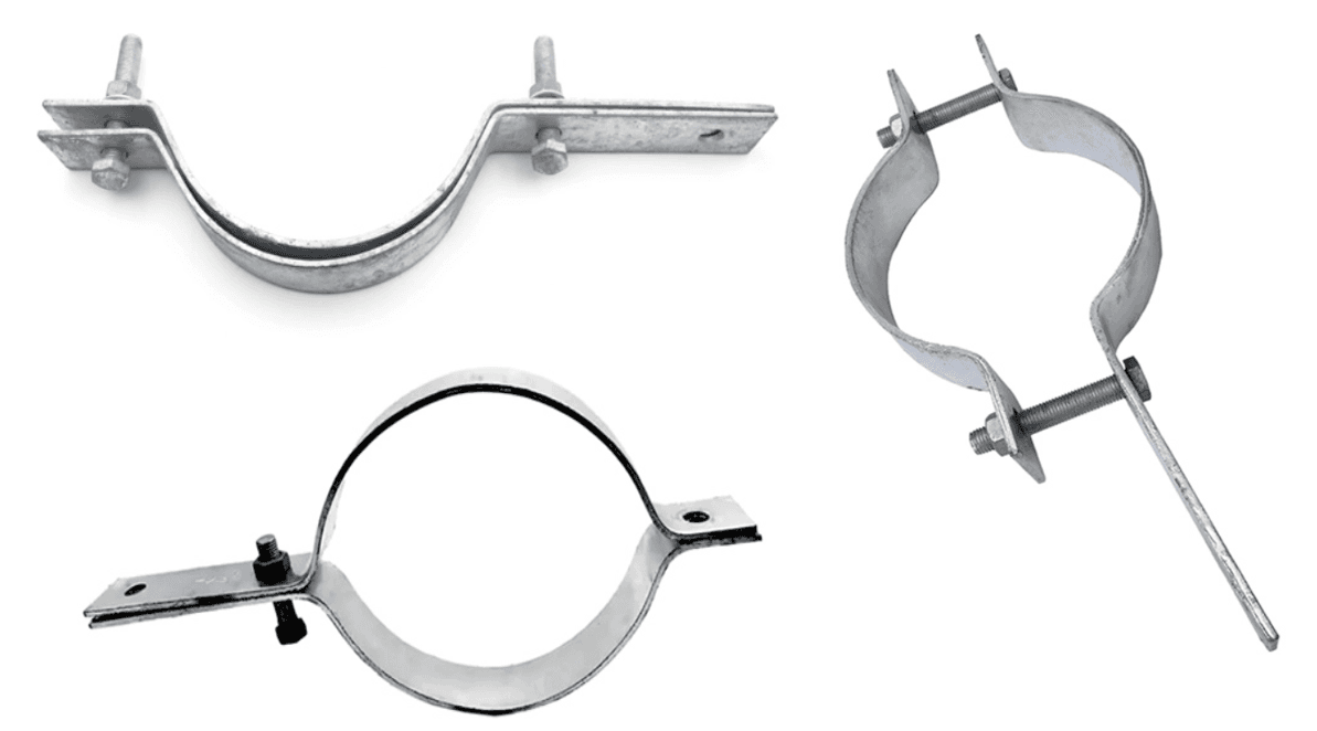 Abrazadera de poste y brazo extensor